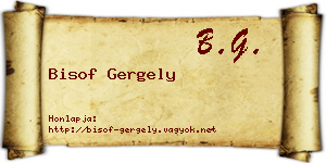 Bisof Gergely névjegykártya